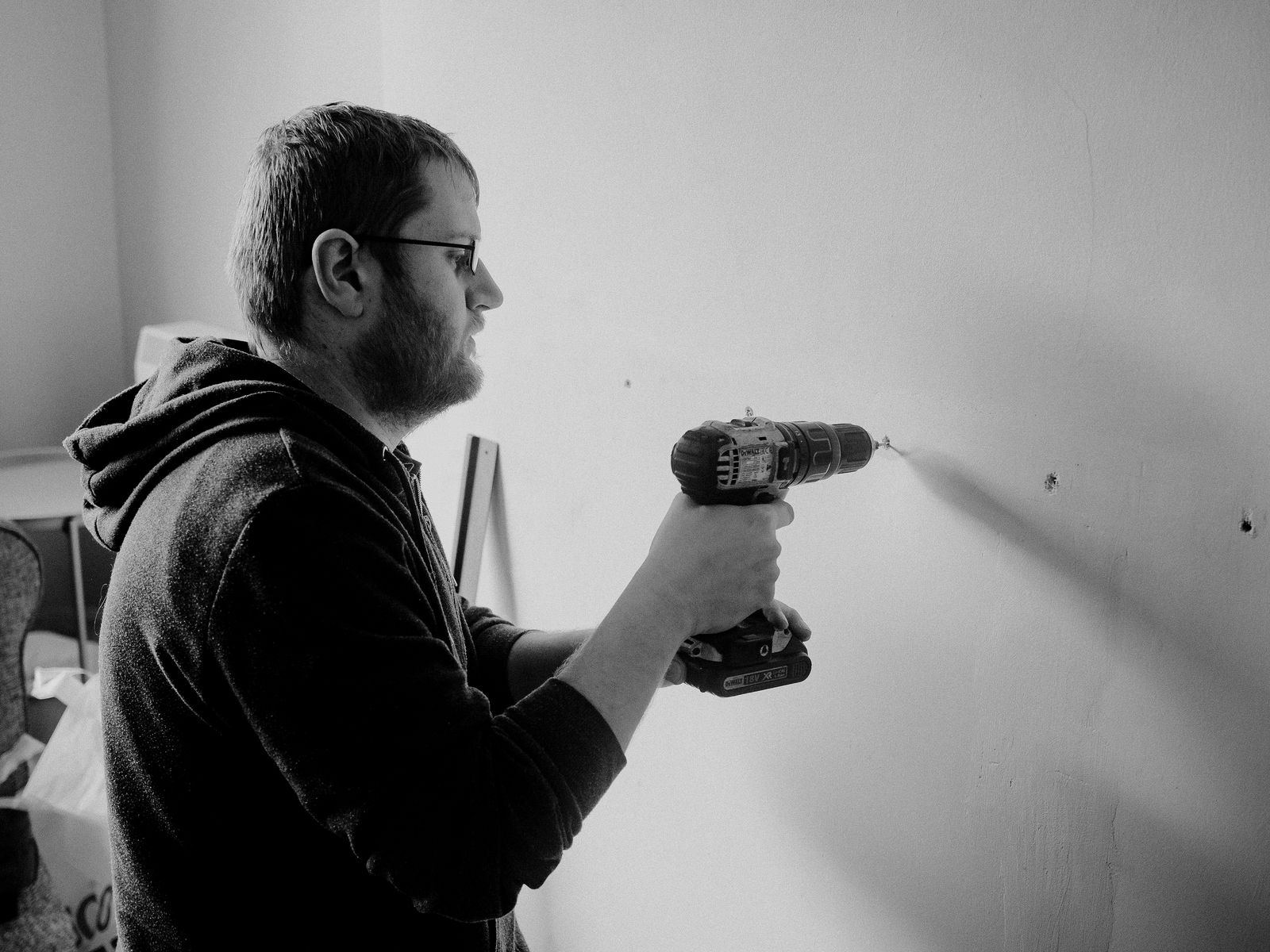 Drilling into a wall